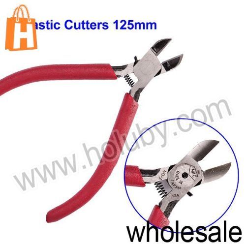 NO-3 Plastic Nippers,125mm Micro Diagonal Nippers Flat Blade Cable Cutter (Red)