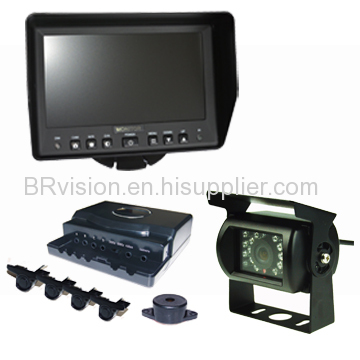 7" visible parking sensor kit, 7" digital LCD monitor, truck rear view camera, display the dection distance