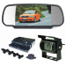 7" visible parking sensor kit, 7" digital mirror monitor, truck rear view camera, display the dection distance