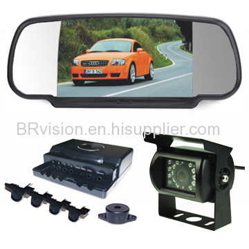 7" visible parking sensor kit, 7" digital mirror monitor, truck rear view camera, display the dection distance