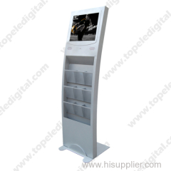15inch floor-standing indoor LCD ad player with brochure holder