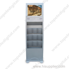 15inch floor-standing indoor LCD ad player with brochure holder