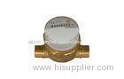 Brass Dry Dial Residential Water Meters , Intelligent Velocity Water Meter