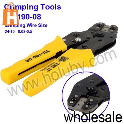 TU-190-08 Terminals TU Tool Crimping Tool Crimping Cable Cutter for 24AWG-10AWG 0.08-0.5sq.mm. (Yellow)