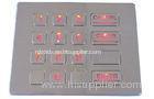 16 Flat Keys Vending Machine Keypad Panel Mount , Backlight Keypad