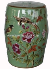 Porcelain stool Hand painted flowers and birds
