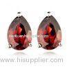 Red Loose Garnet Gemstones Pears For Necklace / Normal Facted