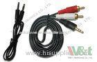 Mobile Phone Black DC Power Cables Digital Audio Stereo RCA Cable