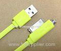 2 In 1 White HTC Micro USB Cable / Samsung , Blackberry Micro USB Power Cable