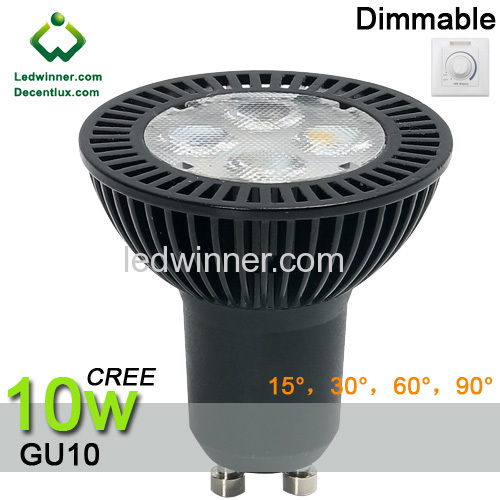 gu10 led dimmable spotlight CREE 10w
