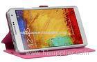 Pink Wallet Samsung Note 3 Phone Cover , Galaxy Mobile Phone Case