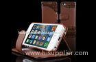 Waterproof iPhone 5 Brown Sheepskin Leather Cover Lychee Pattern