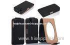 Black Leather Cell Phone Protective Case , IPhone 4S Flip Cover