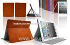 OEM Brown Leather iPad 3 Protective Case , Frosted Tablet PC Cover