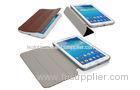 Frosted Shell Brown Wallet Leather Samsung Galaxy Tablet Case With Magnet Clasp