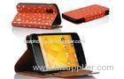 Red LG Mobile Phone Covers , LG Nexus 4 E960 Leather Phone Wallet Pouch