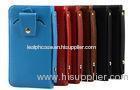 Blue Custom Leather Mobile Phone Protection Case Wallet Style With Zip