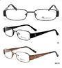 Stainless Steel Optical Frames For Women For Wide Faces , Brown / Red Rectangular Shaped