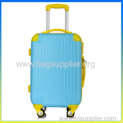 2014 fashion trolley coded lock blue ABS luggage set