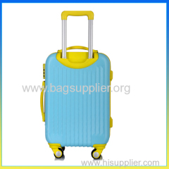 2014 fashion trolley coded lock blue ABS luggage set
