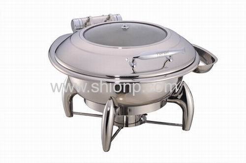 High mirror polish Induction Chafer With Glass Lid