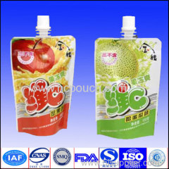 fruit juice pouch with spout