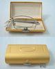 Stainless Steel 1.00 Folding Reading Glasses For Women , Square Full Rim