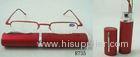 Fashionable Half Frame Folding Reading Glasses 2.00 For Women , Red / White