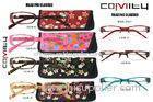 Stylish Rectangle Bifocal Reading Glasses Half Frame For Women , Red / Pink Metal Frames