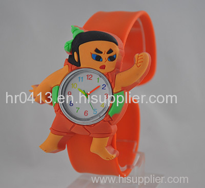 Lovely Cartoon Orange Silicone Watch For Children