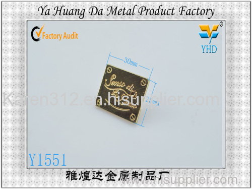 2014 hot sale metal label in yahuandga