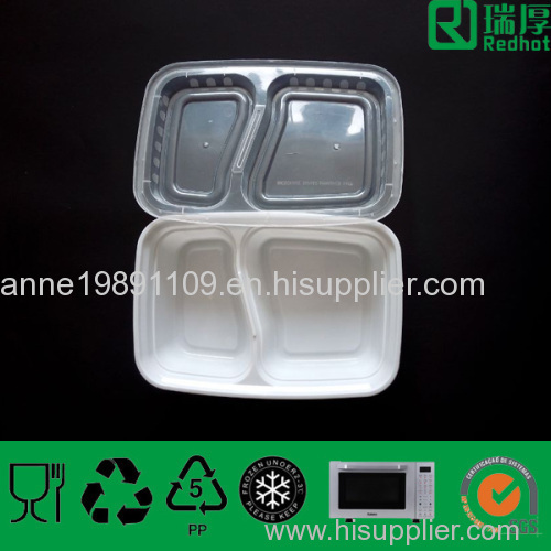 plastic fast food container with two compartment