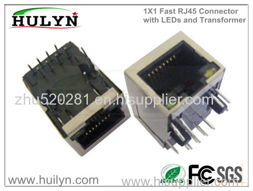 1X1 Fast RJ45 connector with transformer