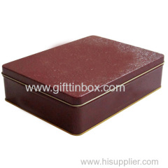 Rectangular biscuit tin with hinges