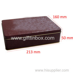 Hinged rectangular chocolate tin box