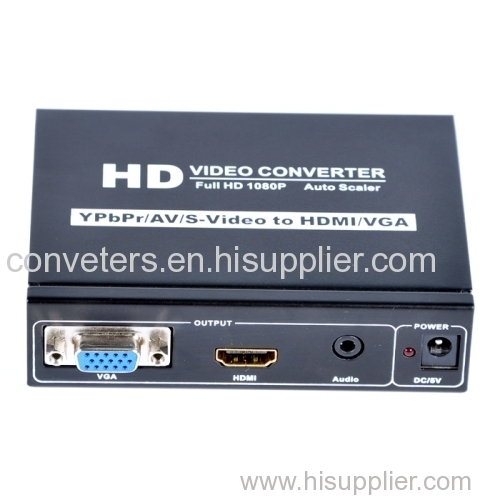 YPBPR+CVBS+S-Video+R/L to HDMI+VGA+Stereo Audio Converter