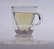 272ml Pyrex Double Layer Glass Tea Cup , Heat Resistance 63mm Hight