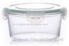 Durable Water Tightness Pyrex Glass Food Storage Container Round Shape