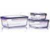 Rectangular Borosilicate Pyrex Glass Food Storage Containers Sets 475ml