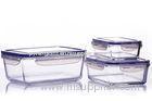 Rectangular Borosilicate Pyrex Glass Food Storage Containers Sets 475ml