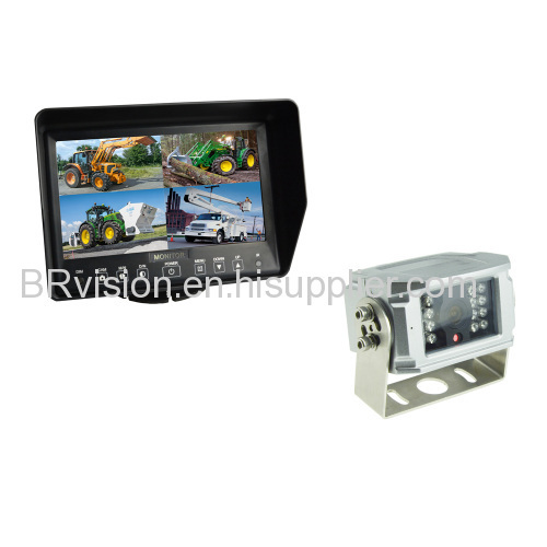 7" Waterproof LCD moniotor Quad split screen, support 4 camera input