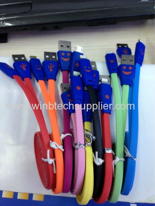 Light usb cable with laugh light for charging and data connection transmit