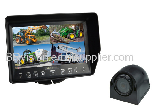 7" Waterproof LCD moniotor Quad split screen, support 4 camera input, 1/4" CCD camera, 12-24V