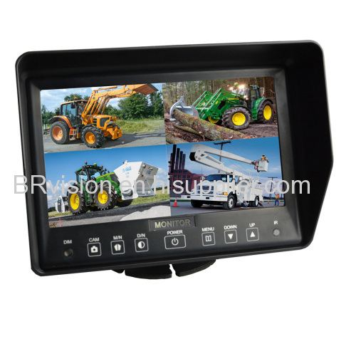 7" Waterproof LCD Monitor Built-in control box with 2 camera input, 12-24V