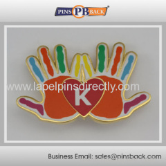 TOp selling CMYK printing lapel pins/custom metal printing badge-1.5 inch-butterfly clutch-printing