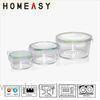 Transparent Pyrex Glass Lunch Box Food Containers , Good Swcratch Resistance