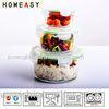 Heat resistant Round Pyrex Glass Containers Set , Microwave Lunch Boxes