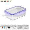 Environmentally Friendly Pyrex Glass Food Containers With Blue Silicone Ring