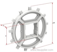 Flush Grid Modular plastic conveyor belt 1201B for transmission line