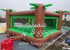 Tarpaulin / Vinyl Commercial Inflatable Bouncers Green Cartoon For Amusement Park